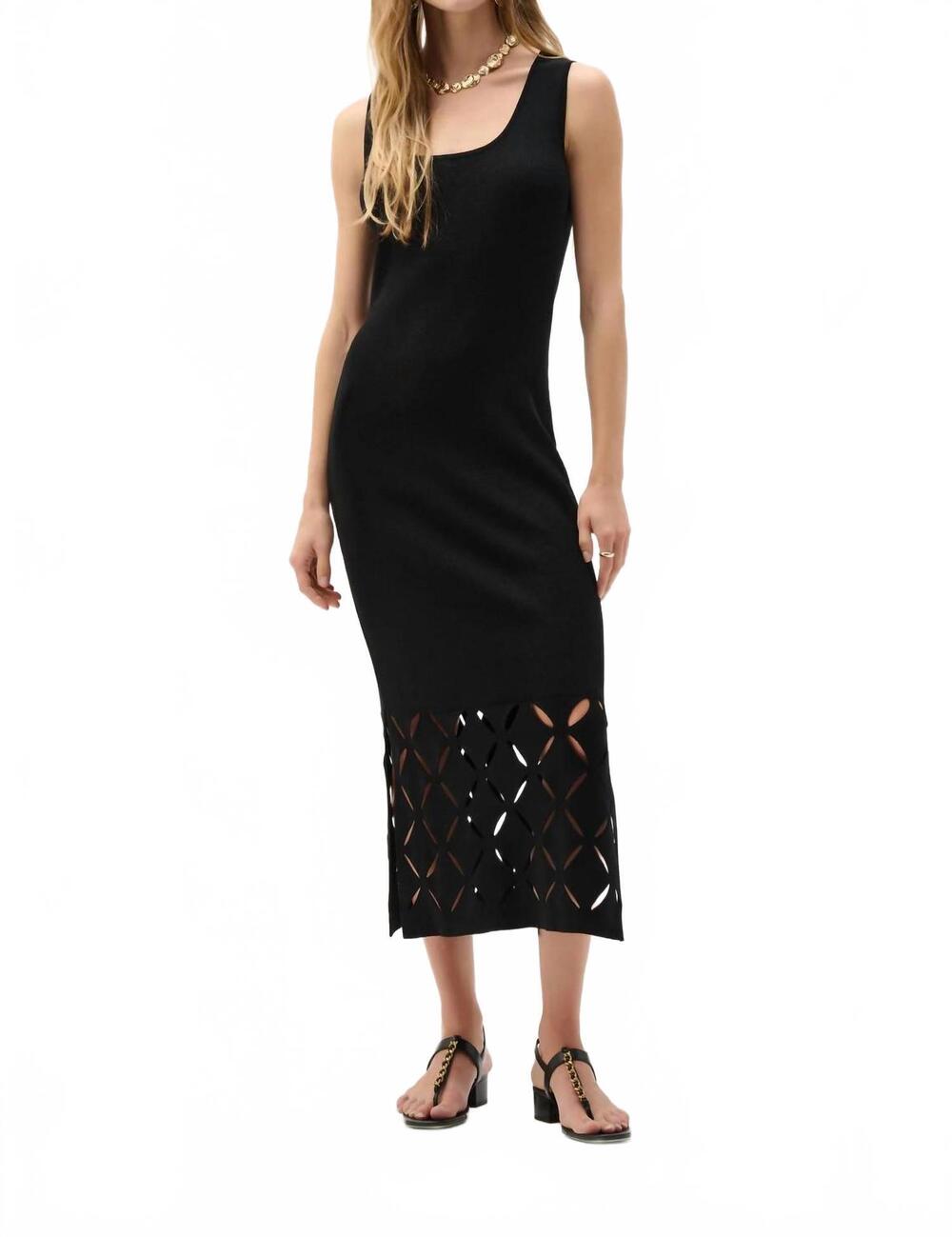 NEW JOSEPH RIBKOFF sweater knit sleeveless midi dress in black